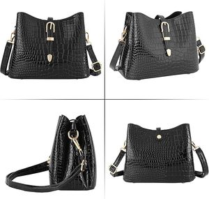 Sac à main femme rétro en cuir véritable à motif bonbon, résistant à l'eau, sac seau, bandoulière, portefeuille - Product Image 3