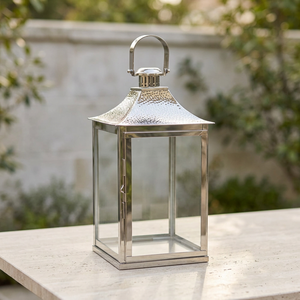 Wholesale Modern Hammered Design Stainless Steel Metal Candle Holder Lantern Handmade Durable Features for Home Christmas <b>Easter</b> - Product Image 1