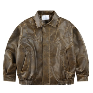 Men's <strong>Retro</strong> Street Style Bomber <strong>Jacket</strong> Classic Collar Zip Pockets Button Cuffs Winter <strong>Jacket</strong> with Private Label - Product Image 1