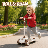 Trottinette pour tout-petits à 3 roues ODM OEM avec guidon réglable en hauteur, musique, lumière, roues en PP, acier et PU pour enfants