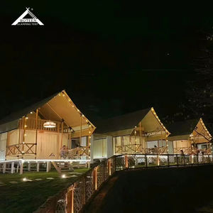 <span class=keywords><strong>Cabane</strong></span> de glamping de luxe <span class=keywords><strong>en</strong></span> toile de bois pour hôtels, maisons personnalisées-Tente de lit safari pour une vie <span class=keywords><strong>en</strong></span> plein air confortable - Product Image 6