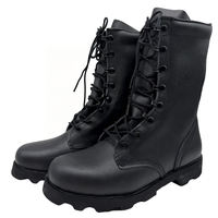 Bottes d'entraînement en cuir pleine fleur de 10 pouces avec talon renforcé, semelle antidérapante en caoutchouc, fermeture Speedlace, bottes tactiques d'urgence toutes usages