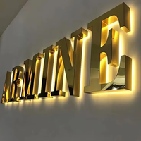 Letrero Carrey Personalizado con Luces LED, Letrero Comercial Retroiluminado 3D de Acero Inoxidable para Interiores de Tiendas de Lujo y Centros Comerciales