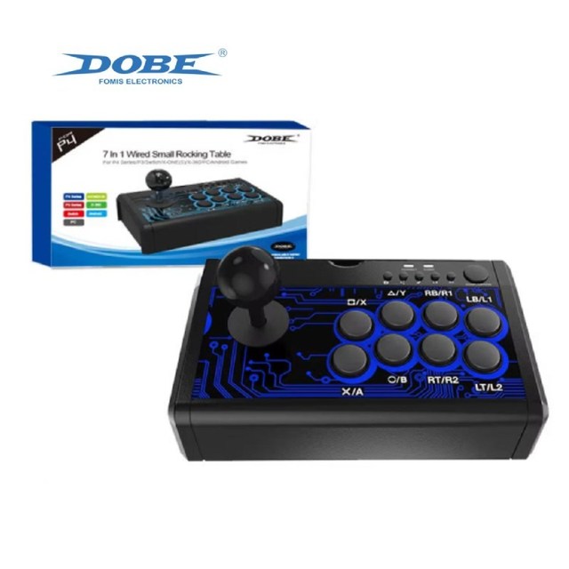 DOBE 7 in 1 Professional Customizable Arcade Fighting Stick Joystick for P-4/P-3/PC/Xbox360/X-ONE/Switch/Android
