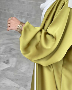 Abaya abierta de moda de Multic Color de lujo árabe Oriente Medio señora Vestido 2 uds musulmán Abaya - Product Image 5