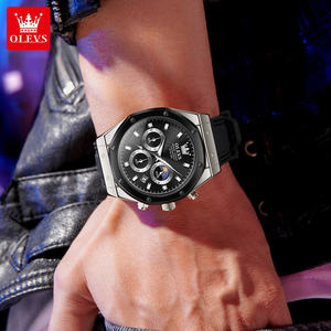  Reloj de Pulsera de Lujo Personalizado 9911 OEM para Hombre, Correa de Goma, Multifuncional, Cronógrafo, Resistente al Agua, Reloj de Cuarzo - Product Image 4