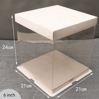 Acetat Kunststoff transparente Kuchen rolle Slice Box Verpackung mit Griff in kleinen Mengen für Kuchen