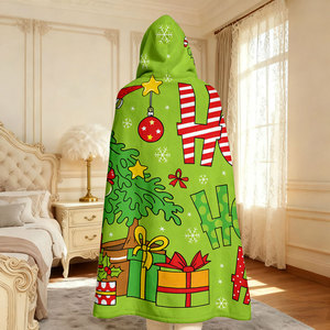 Nouvelle Couverture à Capuche Personnalisée 2026 avec Imprimé Dessin Animé de Noël, Cape Châle Portable Doux et Chaud, Couverture de Canapé Paresseux pour Enfants et Adultes - Product Image 2