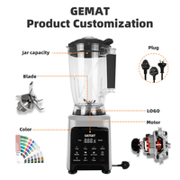 6L Professionele Commerciële Voedselblender, Heavy Duty Industriële Multifunctionele Touch Mixer Grinder Blender Machine