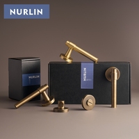 Nurlin laiton massif élégant Style uni Antique Bronze mat or chambre salle de bain poignée de porte Passage intimité serrure à mortaise