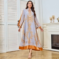 Nouvelle arrivée MT525, élégante robe Abaya unisexe en laine de printemps, style arabe du Moyen-Orient, broderie, maille incrustée de diamants, manches longues
