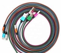 Kabel Adaptor Pengisian Daya & Sinkronisasi Data USB Micro Nylon Braided 3ft 6ft untuk Aksesoris Ponsel