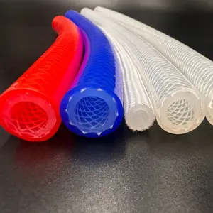 Steel Wire Winding Hose Transparent Reticulated Tube Tear Resistance Cloth Inserted Hose Automobile Warm Air Silicone Hose