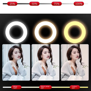 Aro de Luz LED de 6 Pulgadas con 2 Abrazaderas de Clip, Soporte Dual para Teléfono Móvil, Soporte de Escritorio para Transmisión en Vivo, LED para Transmisión en Directo - Product Image 3