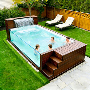 Piscina Familiar de Lujo de 3m, 4m, 5m, Diseño Listo para Instalar, Escalera de Vidrio, Piscina Multifuncional de Fibra de Vidrio Resistente a los Rayos UV - Product Image 6