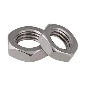 Fine Thread Hex Thin Nut M6-M20 Fine Pitch Flat Hexagon Lock Nut 304 Stainless Steel DIN439 Thin Nut Pitch 0.75/1.0/1.25/1.5mm