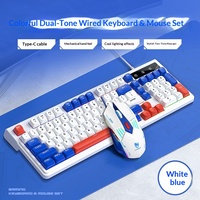 TF610 Gaming Keyboard Mouse Set Wired USB 3600 DPI Illuminated Backlit 98 Keys Ergonomic Design in Stock