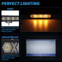 Lumière de travail LED de 6 pouces, 18W, 1050LM, faisceau blanc jaune, DRL, lumière de travail tout-terrain, IP68, étanche, Wrangler Bronco Tank 300