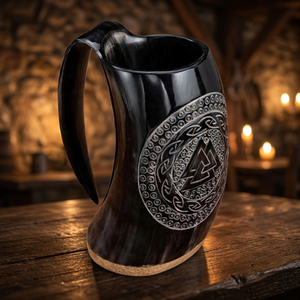 Natural Horn Crafts Viking Horn <b>Mug</b> Vintage Solid Reusable Eco Friendly Beer Gift <b>Box</b> Packaging Dishwasher Microwave Safe Party - Product Image 1