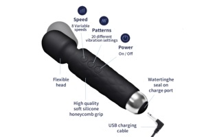 Inalámbrico usb inalámbrico recargable mini erótico función de memoria de mujer varita massager vibrador - Product Image 3