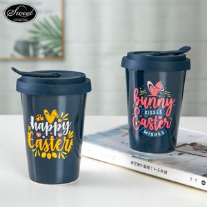 Manufacturer Reusable <strong>Easter</strong> Valentine's Day 14 oz White Ceramic Cup Wholesale Custom Logo Ceramic Travel Coffee <strong>Mug</strong> With Lid - Product Image 6
