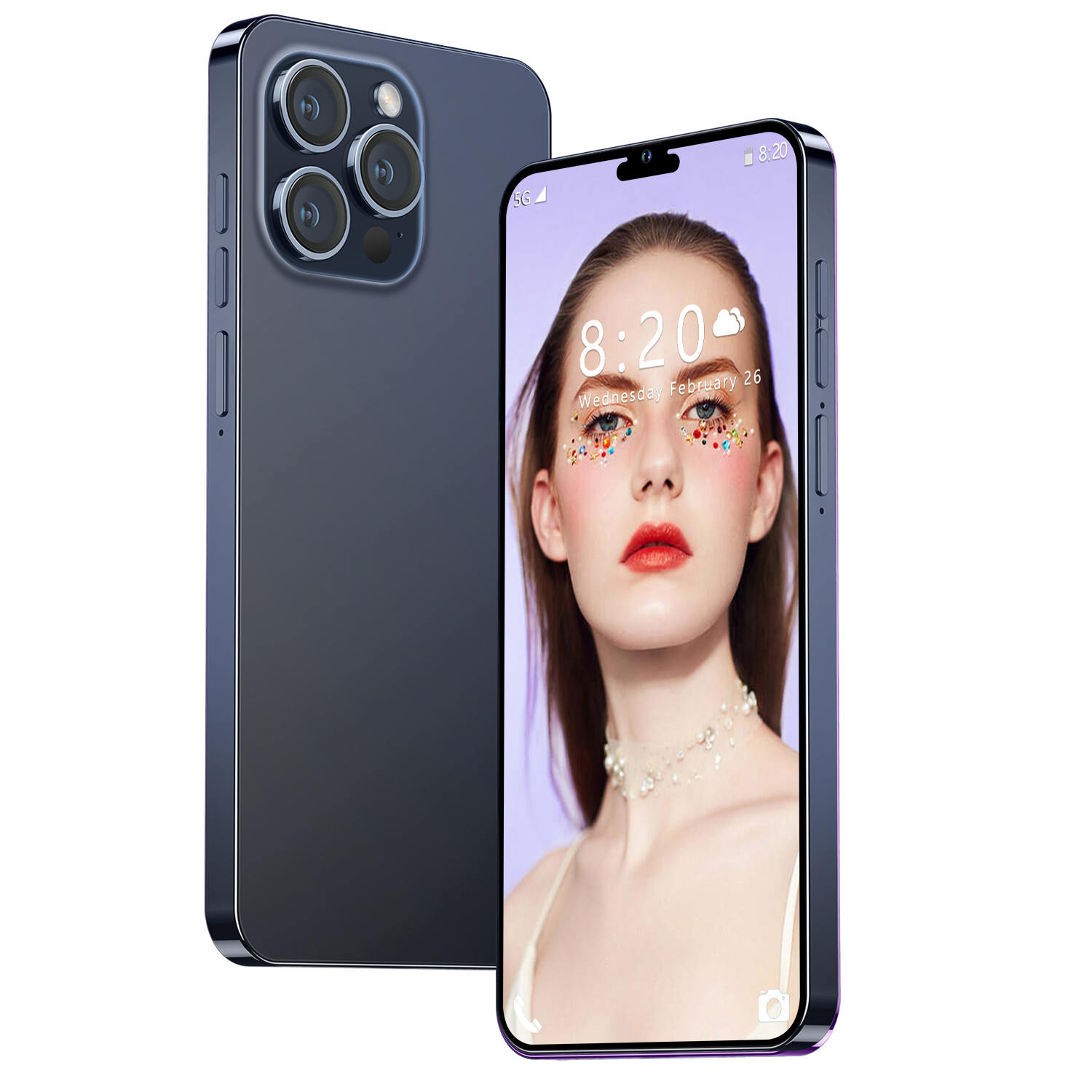 Android 14 I16 Pro Max мобильный телефон Deca Core CPU 16GB RAM 7800mAh батарея 108MP задняя камера на английском языке