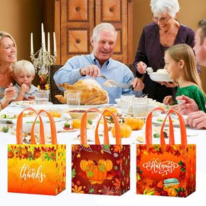 12 Pieces Party <b>Gift</b> Tote <b>Bags</b> Thanksgiving Harvest Pumpkin Maple Leaf Party <b>Bags</b> Fall Thanksgiving Non-Woven <b>Bags</b> with Handles - Product Image 2