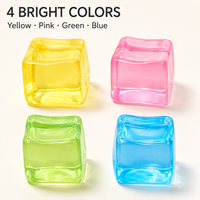 Jouet Squishy en forme de cube de gelée, coloré, en TPR souple, anti-stress, sensoriel, pour cadeaux de Noël, faveurs de fête, vente en gros