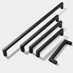 Tirador de Puerta de Gabinete Cuadrado Negro Moderno - Tirador de Cajón de Cocina de Aleación de Aluminio de Lujo, Perilla Minimalista para Armario - Product Image 1