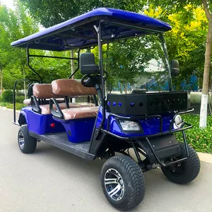 Toptan lüks renk Logo özel kulüp golf arabası elektrikli yardımcı araç golf arabası 4 6 koltuklu golf arabası