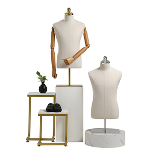 Tienda de ropa escaparate de lino maniquí masculino <span class=keywords><strong>Torso</strong></span> soporte medio cuerpo <span class=keywords><strong>hombres</strong></span> traje maniquí para hombre traje de mesa masculino maniquí - Product Image 6