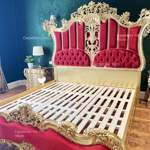 Europäischer Stil Massivholz Luxus-Doppelbett Hauptschlafzimmer Hochzeitsbett Villa Maßgefertigtes Französisches Klassisches Geschnitztes Prinzessinnenbett - Product Image 4