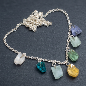 Collier en argent sterling massif 925 avec breloque en pierres précieuses naturelles de citrine brute, 16-18 pouces, unisexe, cadeau de mariage - Product Image 2