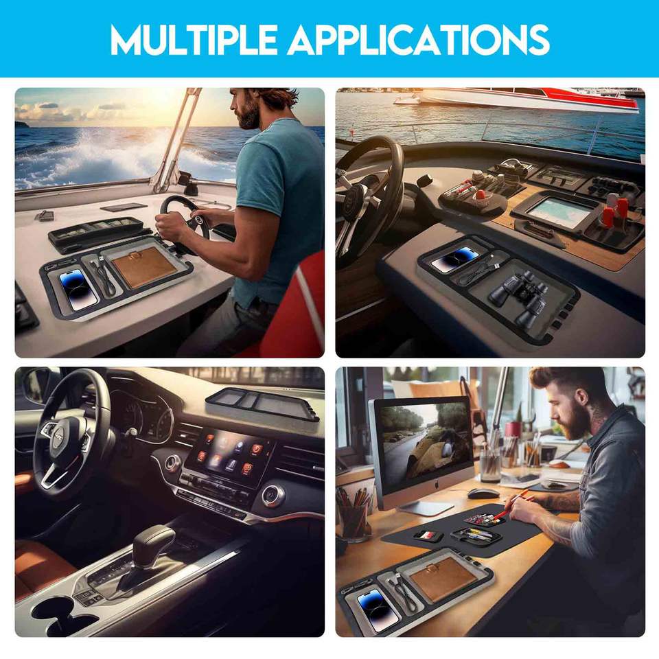 EVA Foam Boat Dash Pad, 3 Compartment Two-Color Phone Marine Dashboard ...