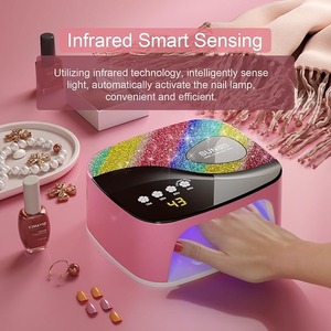 SUNX11 Rhinestone Nail <b>Lamp</b> - LED UV Gel Nail Dryer <b>with</b> Rainbow Crystal Design 3-Second Quick Dry Touch Screen, Detachable Base - Product Image 6