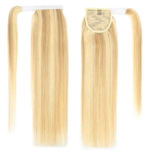 Coda di Cavallo con Clip in Capelli Umani Vergini Remy, Estensioni di Capelli Umani, Coda di Cavallo con Clip, <span class=keywords><strong>Biondo</strong></span> <span class=keywords><strong>Chiaro</strong></span> Misto, Tutti i Colori - Product Image 2