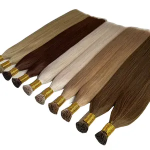 12A Wholesale grade double drawn european straight hair 1.5g per strand remy i tip hair extensions