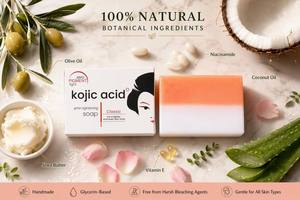 Savon éclaircissant 100g à l'acide kojique <span class=keywords><strong>et</strong></span> au glutathion, anti-taches brunes, avec alpha arbutine, savon naturel pour le visage pour un teint uniforme - Product Image 3