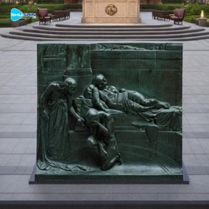 Pannello in Bronzo Classico con Figure Umane, Angeli e Scultura Murale Narrativa Mitologica - Product Image 6