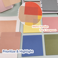 Lot de 48 blocs-notes adhésifs transparents Morandi en PET, personnalisables avec logo, haute transparence, pour mémos inscriptibles