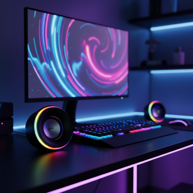 Wholesale Price New Professional Desktop USB 2.0 RGB Lighting Gaming Computer Speaker 2.0 Wired Gaming Speaker for PC Computer