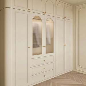 Armoire en bois mélaminé massif de haute qualité au design moderne, personnalisable, meubles en bois simples pour le salon, la salle à manger, le séjour - Product Image 1