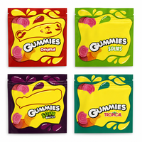 Sacs Mylar refermables anti-odeur à fermeture éclair pour bonbons gélifiés et chewing-gums, scellés sur 3 côtés, emballage plastique en vrac