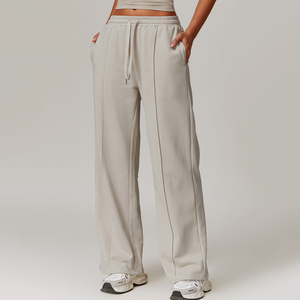 <span class=keywords><strong>Pantaloni</strong></span> invernali <span class=keywords><strong>Oversize</strong></span> Flare Fitness da <span class=keywords><strong>donna</strong></span> con coulisse ad asciugatura rapida morbido e traspirante tinta unita di piccole dimensioni per adulti OEM Stock - Product Image 5