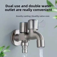 Robinet moderne à poignée unique et à double usage pour machine à laver Vanne en céramique Interrupteur d'eau du robinet domestique Une entrée Deux sorties