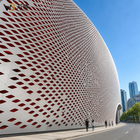 Panneau mural en aluminium perforé diamanté, revêtement PVDF, bardage de façade pour la décoration extérieure des centres commerciaux et des hôtels