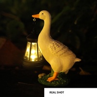 Lampes solaires LED pour jardin, décoratives, extérieures, pour la nuit, paysage pour pelouse, cour, allée, avec sculptures de canard, lapin, hibou, chat