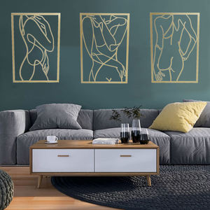 MR Moderne <span class=keywords><strong>Minimaliste</strong></span> Décoration Murale Métal <span class=keywords><strong>Femme</strong></span> <span class=keywords><strong>Corps</strong></span> Forme Art Abstrait <span class=keywords><strong>Dessin</strong></span> Au Trait Art <span class=keywords><strong>Femme</strong></span> <span class=keywords><strong>Corps</strong></span> Contour Noir Carton - Product Image 6