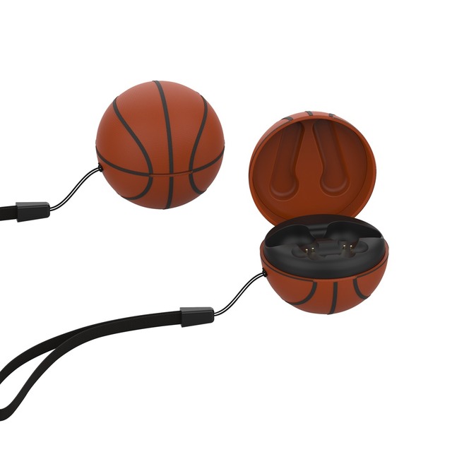 Basketball Unique Design Touch Headphone Headset Toy HiFi Sport TWS Wireless Earbuds Earphone With Lanyard