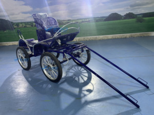 Charrette de transport classique bleue pour chevaux de marathon, charrette pour chevaux de traction touristiques en promotion avec 4 roues - Product Image 2
